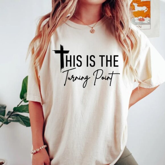 Gildan Tops - This is the Turning Point Charlie Kirk T-Shirt, Patriotic American Shirt